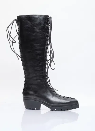 Shop Alexander Wang Terrain Lace-up Knee-high Boots In Black