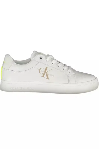 Shop Calvin Klein White Polyester Sneaker
