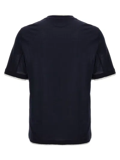 Shop Brunello Cucinelli Layered T-shirt In Blue