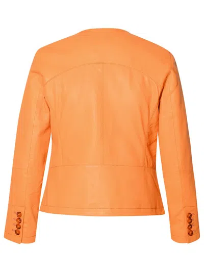 Shop Bully Orange Leather Jacket