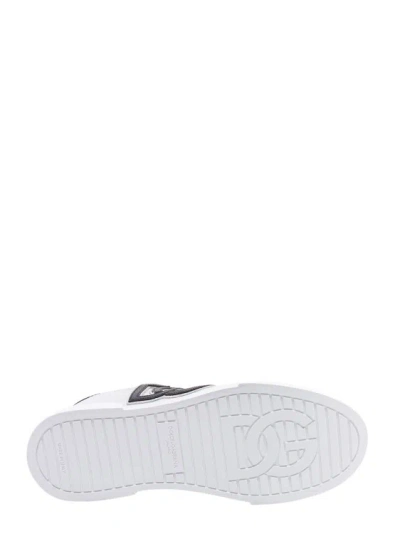 Shop Dolce & Gabbana Leather Sneakers With Lateral Monogram In White