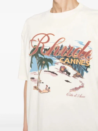 Shop Rhude White Cannes Beach T-shirt