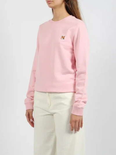Shop Maison Kitsuné Fox Head Patch Regular Sweatshirt In Pink