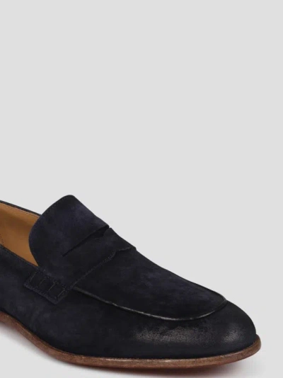 Shop Corvari Brushed Suede Loafers In Blue