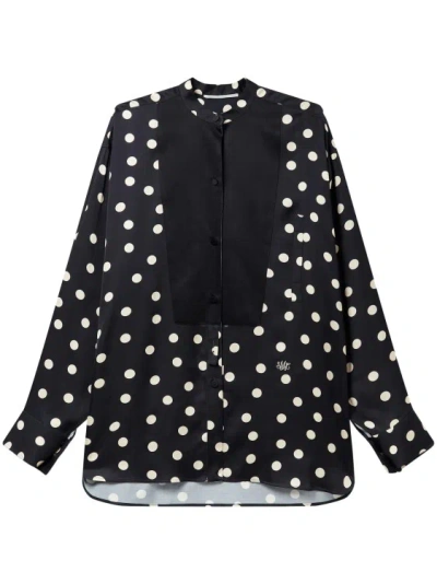 Shop Stella Mccartney Black Polka-dot Shirt
