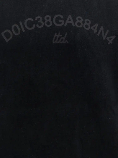 Shop Dolce & Gabbana Cotton Sweatshirt With Frontal Logo In Black