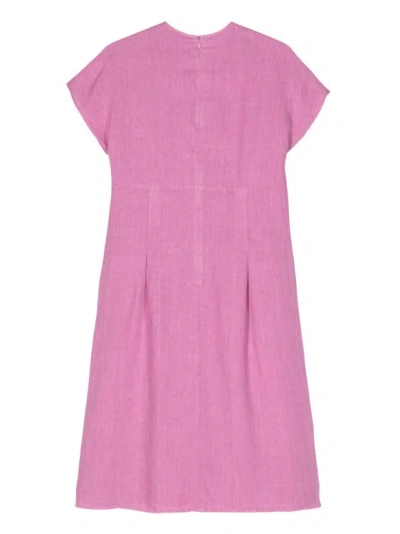 Shop Peserico Pleated Pink Midi Dress