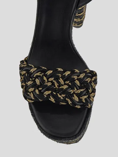 Shop Castaã±er Castaner Braided Sandals In Black