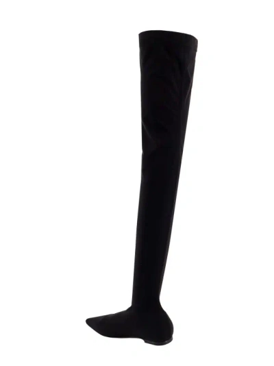 Shop Dolce & Gabbana Jersey Stretch Cuissard Boots In Black