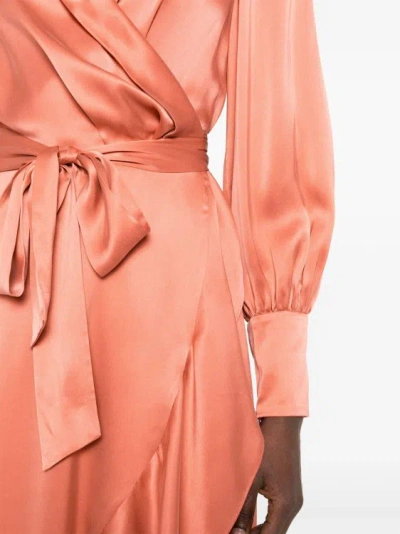 Shop Zimmermann Midi Dress Ruffle-orange Detail