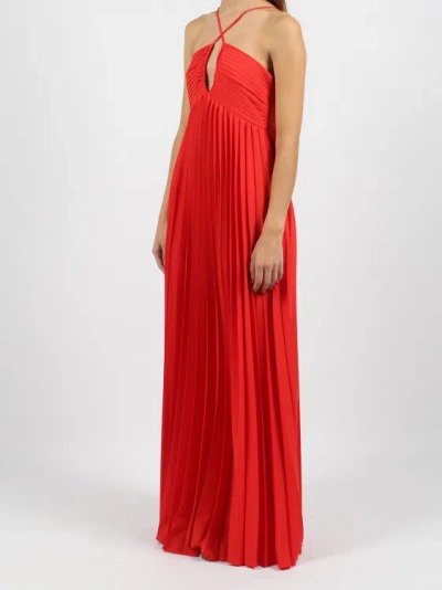 Shop P.a.r.o.s.h Palmer Pleated Dress In Red