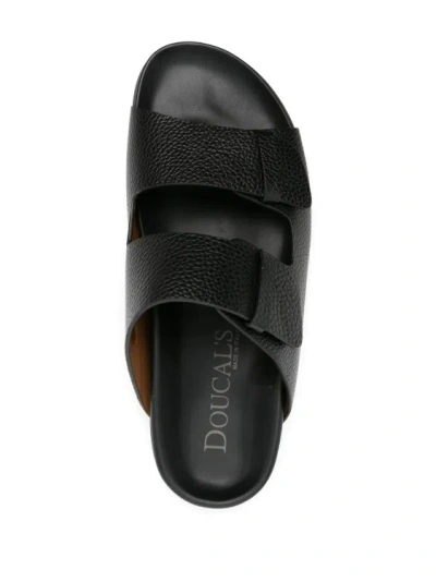 Shop Doucal's Black Slippers