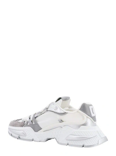 Shop Dolce & Gabbana Airmaster Nylon Sneakers With Leather And Suede Details In White