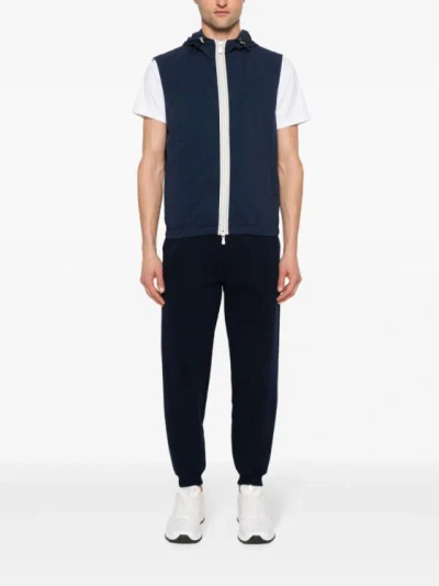 Shop Eleventy Navy Blue Zip-up Vest