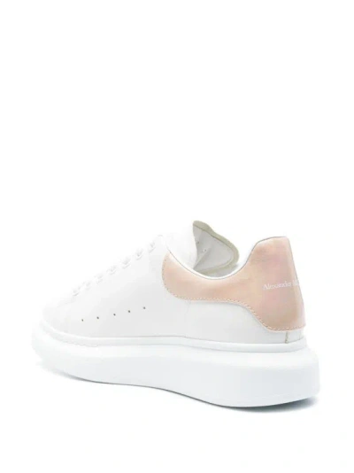Shop Alexander Mcqueen Crocodile Sneakers - White/pink Detail