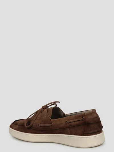 Shop Corvari Suede Boat Loafers In Brown