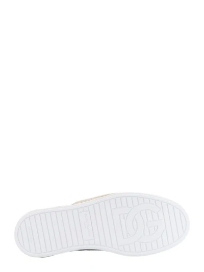 Shop Dolce & Gabbana Leather Sneakers With Lateral Monogram In White