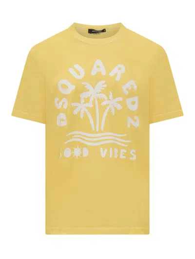 Shop Dsquared2 Good Vibes T-shirt In Yellow