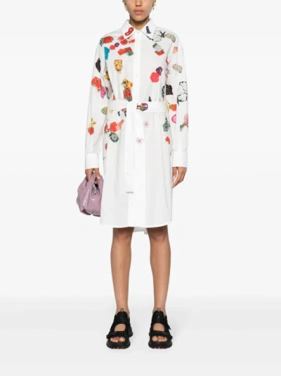 Shop Marni White  Floral-print Midi Dress