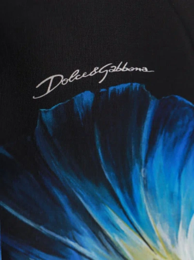 Shop Dolce & Gabbana Silk Shirt Withb Campanule Flower Print In Blue