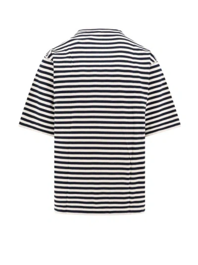 Shop Dolce & Gabbana Striped Cotton T-shirt In Blue