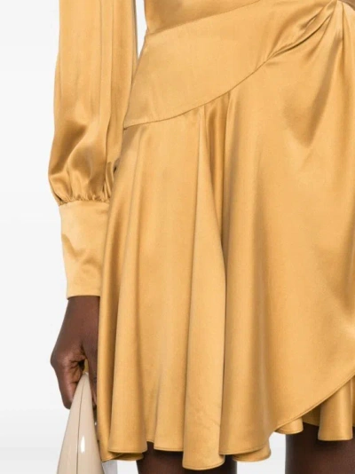 Shop Zimmermann Wrap-design Gold Mini Dress