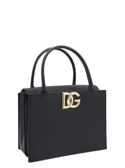 Shop Dolce & Gabbana Leather Handbag With Dg Logo In Black