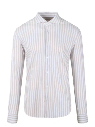 Shop Archivium Be Updated Non-iron Striped Shirt In Neutrals