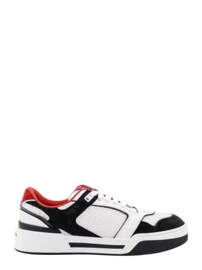 Shop Dolce & Gabbana Mesh And Suede Sneakers In White