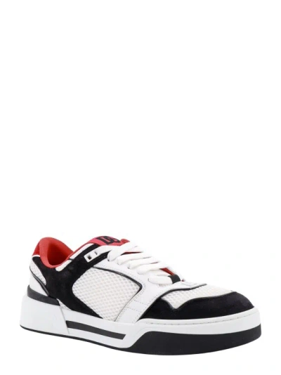 Shop Dolce & Gabbana Mesh And Suede Sneakers In White