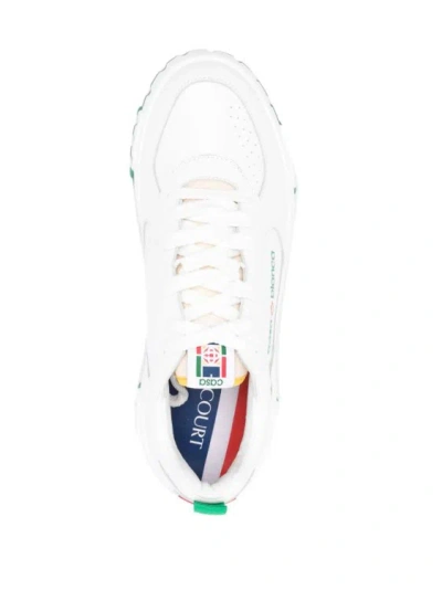 Shop Casablanca Court Leather Sneakers In White