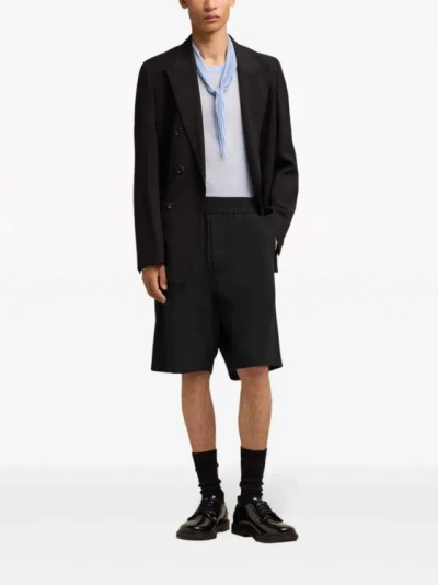 Ami Alexandre Mattiussi Ami Paris Bermuda With Elastic In Black
