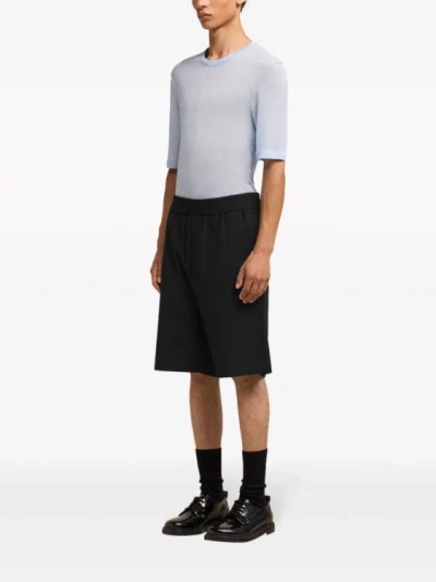 Ami Alexandre Mattiussi Ami Paris Bermuda With Elastic In Black