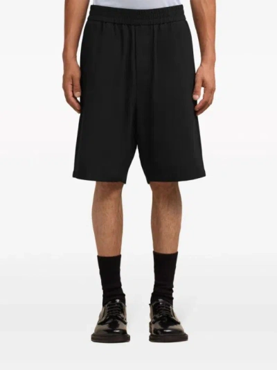 Ami Alexandre Mattiussi Ami Paris Bermuda With Elastic In Black