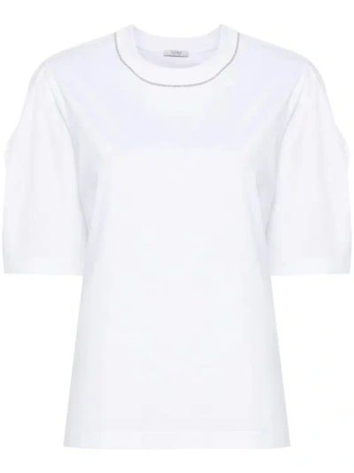 Shop Peserico White Beads T-shirt