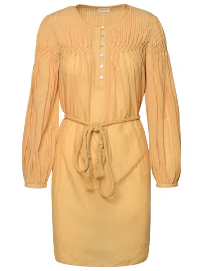 Shop Isabel Marant Étoile 'adeliani' Beige Cotton Blend Dress