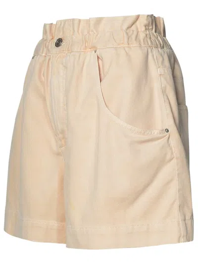Shop Isabel Marant Étoile 'titea' Shorts In Beige Cotton Blend
