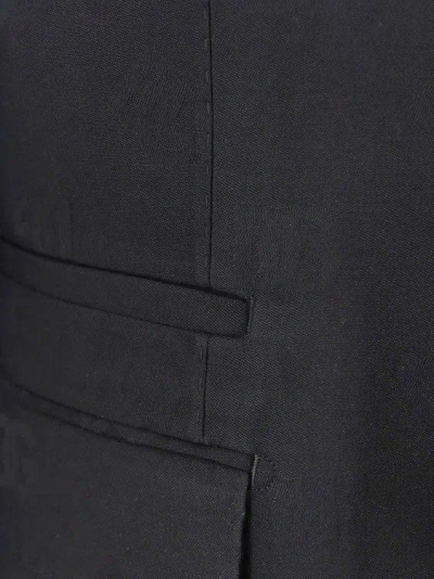 Shop Dolce & Gabbana Wool Blazer With All-over Monogram In Black