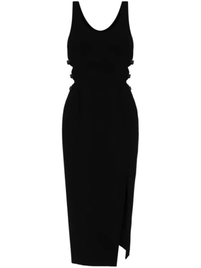 Shop Self-portrait Black Cut Out Midi Dress