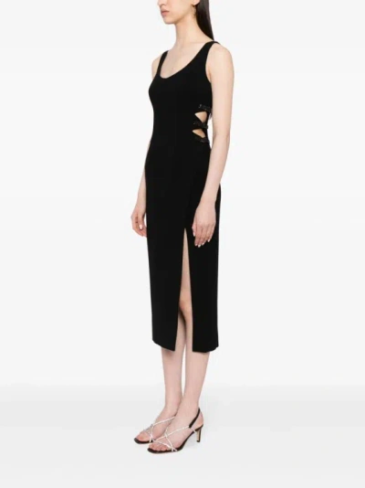 Shop Self-portrait Black Cut Out Midi Dress