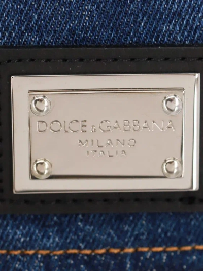 Shop Dolce & Gabbana Denim Bustier Top In Blue