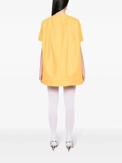 Shop Marni Orange Cady Mini Dress In Yellow