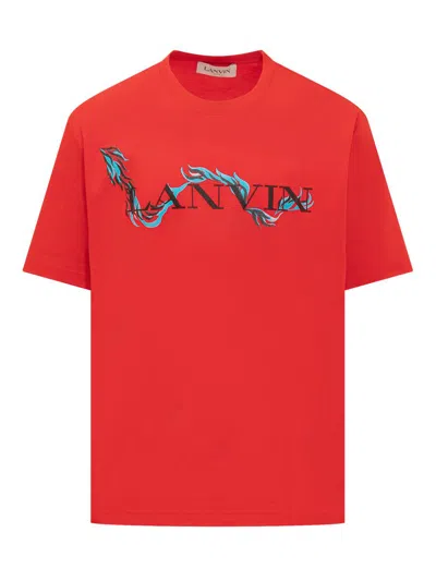 Shop Lanvin T-shirt With Logo In Red