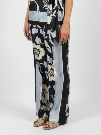 Shop P.a.r.o.s.h Flowers Print Trousers In Blue