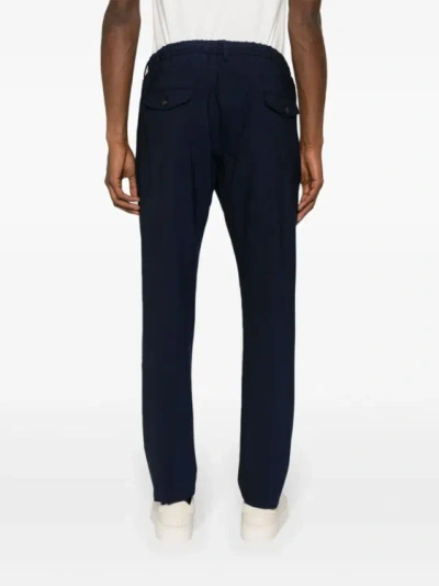 Shop Eleventy Navy Blue Tapered Pants