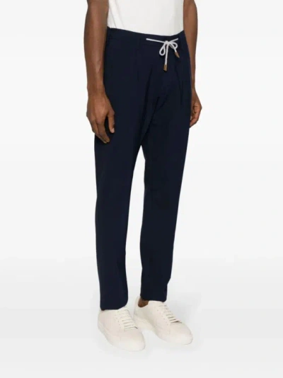 Shop Eleventy Navy Blue Tapered Pants