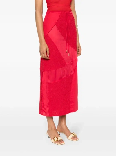 Shop Cult Gaia Red Patchwork Midi Skirt