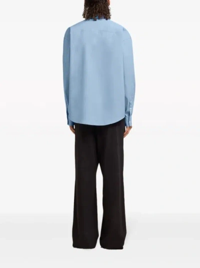 Shop Ami Alexandre Mattiussi Long-sleeve Cotton Shirt In Blue