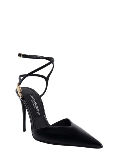 Shop Dolce & Gabbana Patent Leather Slingback With Dg Logo In Black