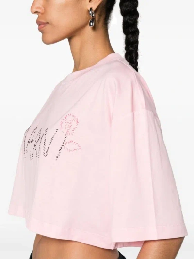 Shop Marni Pink Embroidered T-shirt